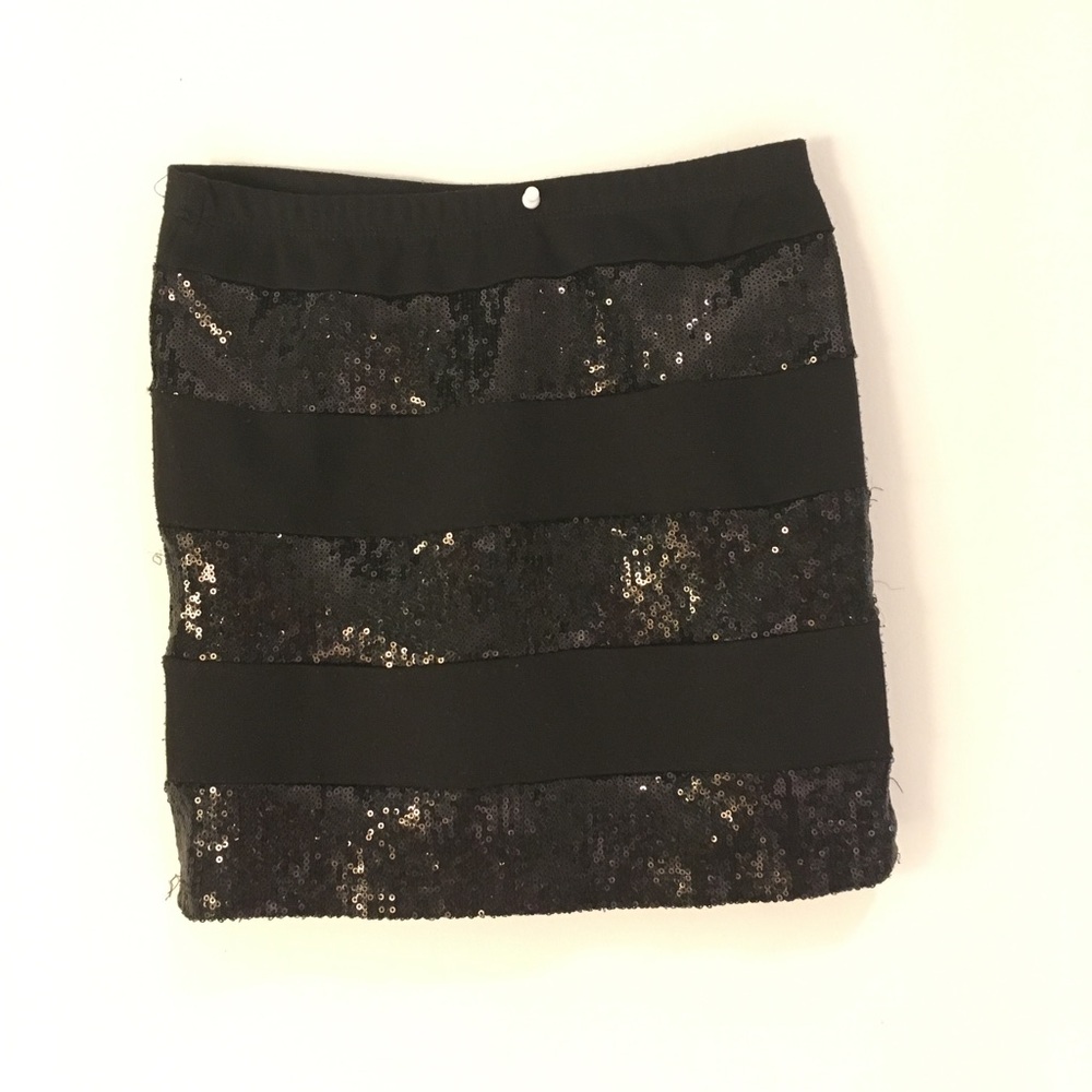 Girls' Striped Sequin Pencil Skirt